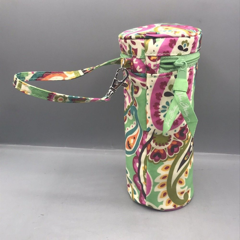 Vera Bradley Baby Bottle Caddy Insulated Water Drink Caddy Bag Strap Wristlet